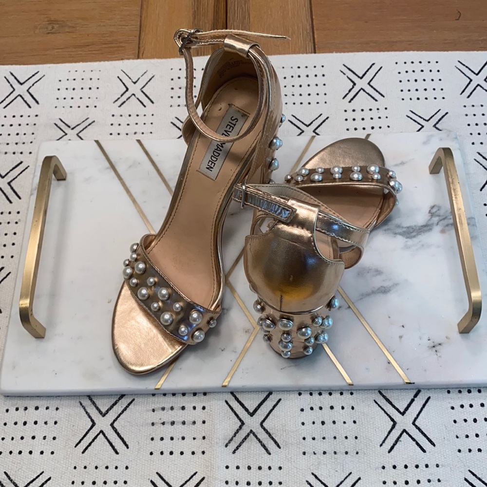 Steve Madden pearl block heels